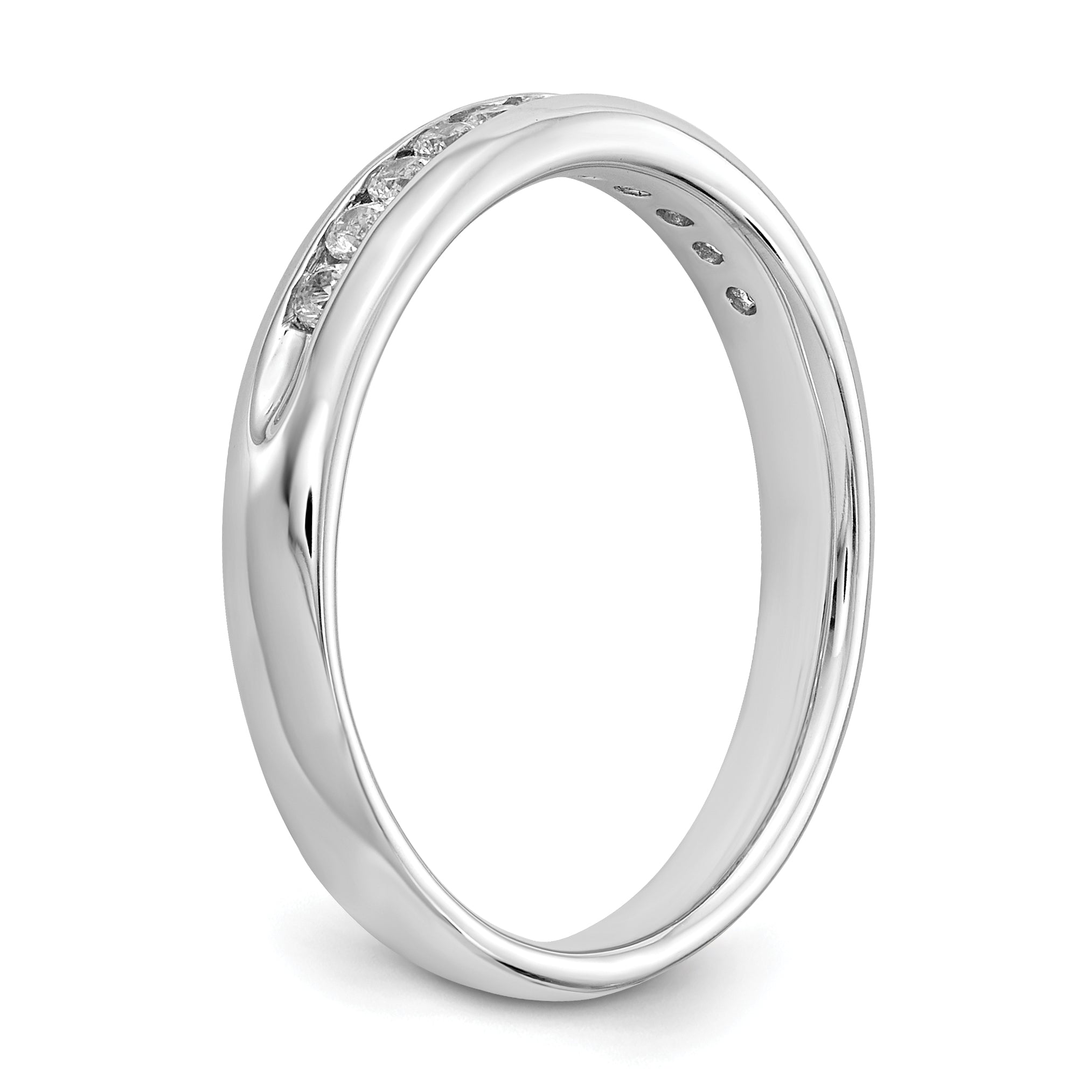 14K White Gold Lab Grown Diamond 11-Stone Channel Band