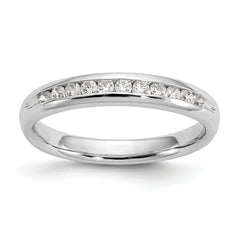 14K White Gold Lab Grown Diamond 11-Stone Channel Band