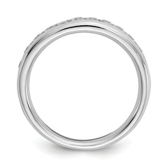 14K White Gold Lab Grown Diamond 11-Stone Channel Band