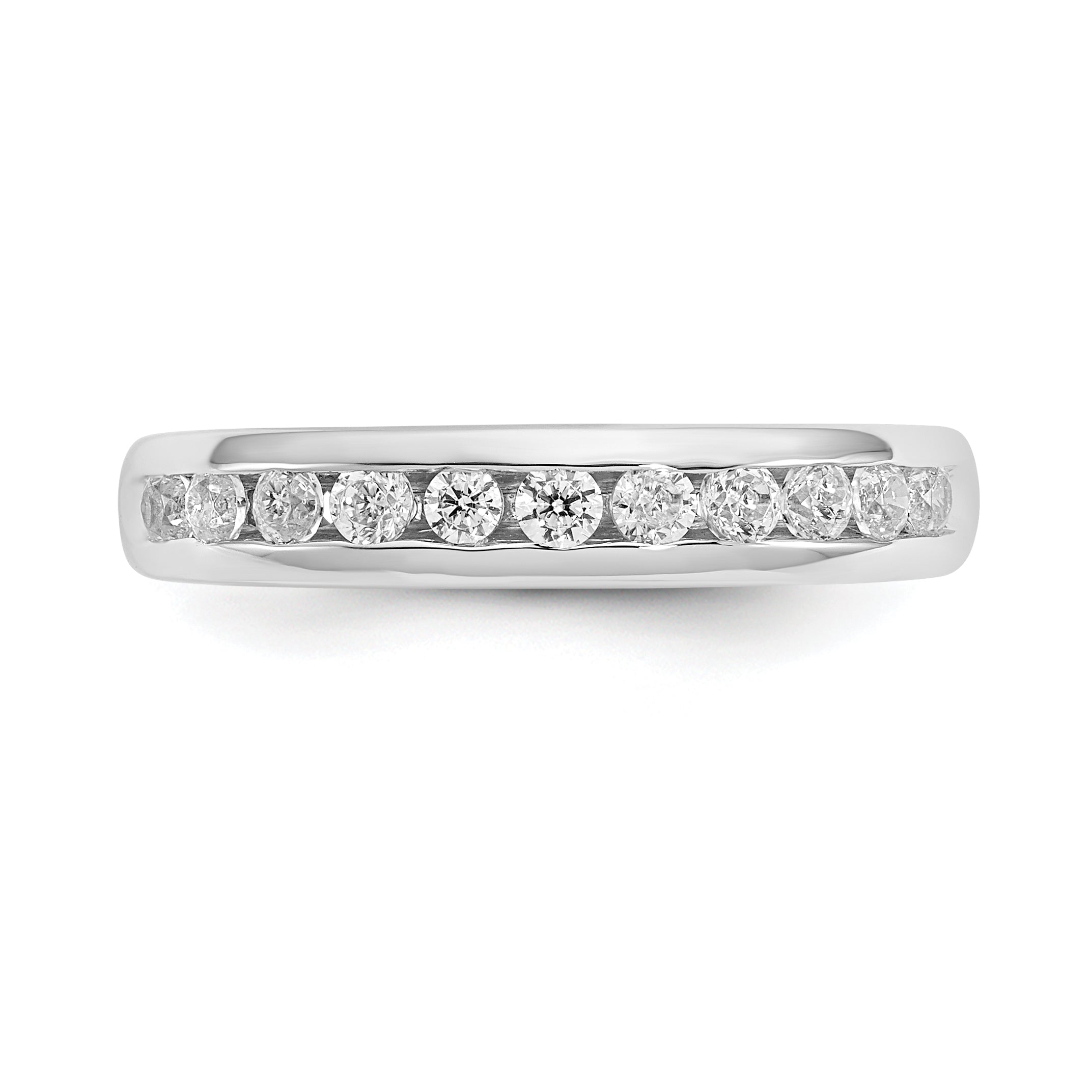 14K White Gold Lab Grown Diamond 11-Stone Channel Band