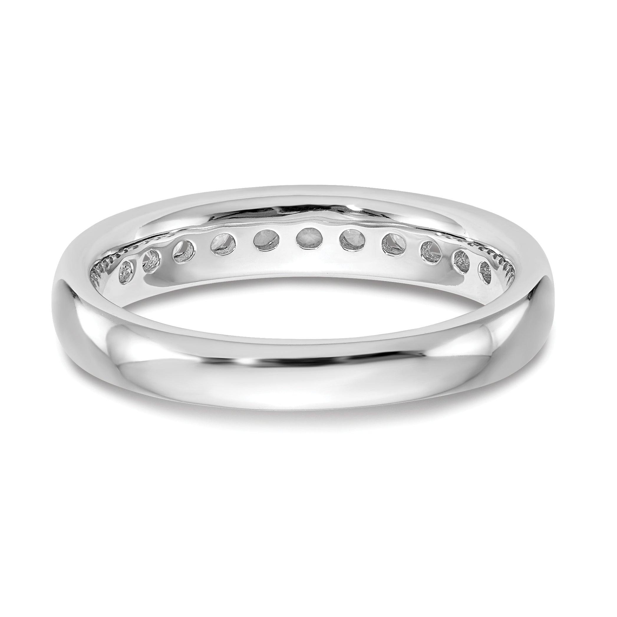 14K White Gold Lab Grown Diamond 11-Stone Channel Band