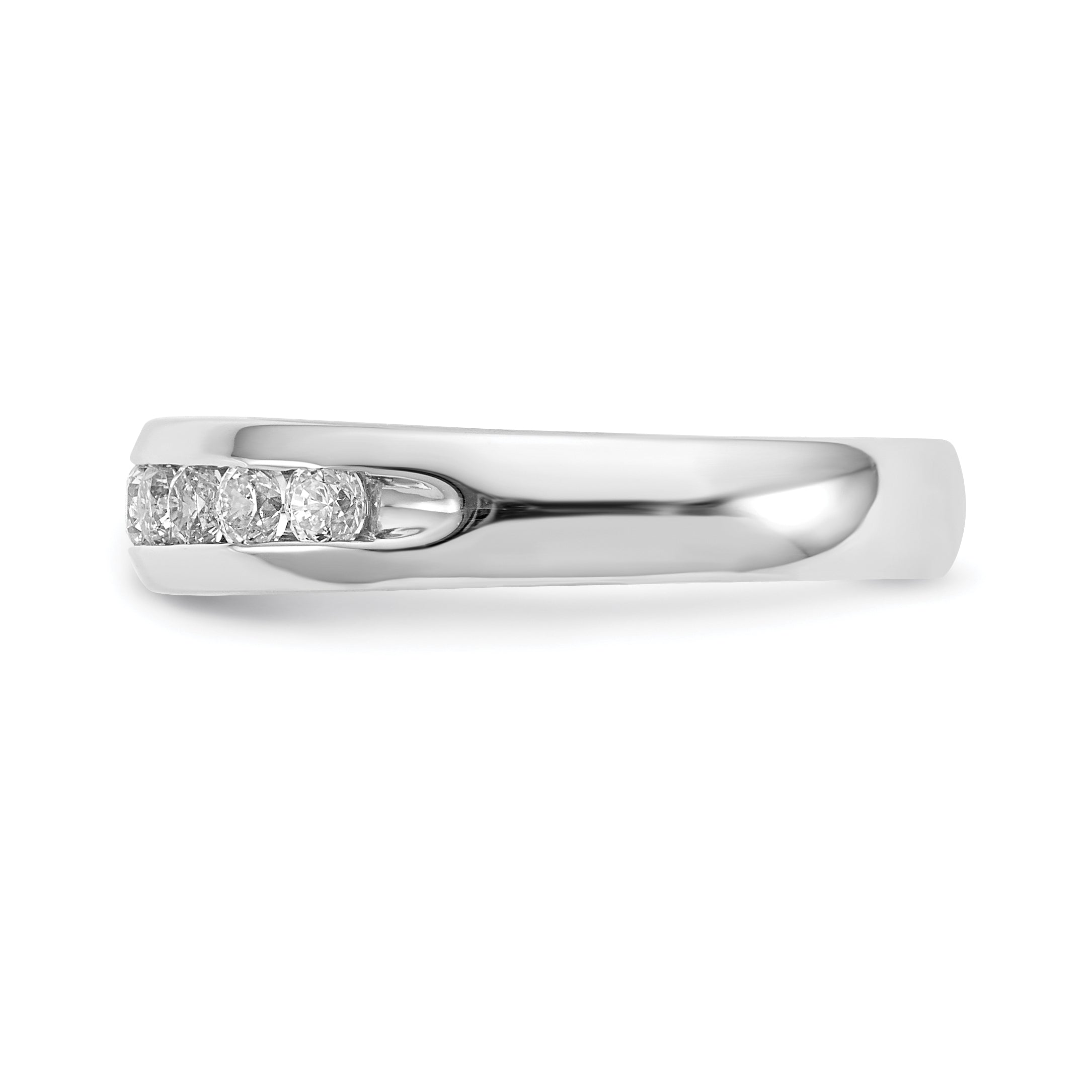 14K White Gold Lab Grown Diamond 11-Stone Channel Band