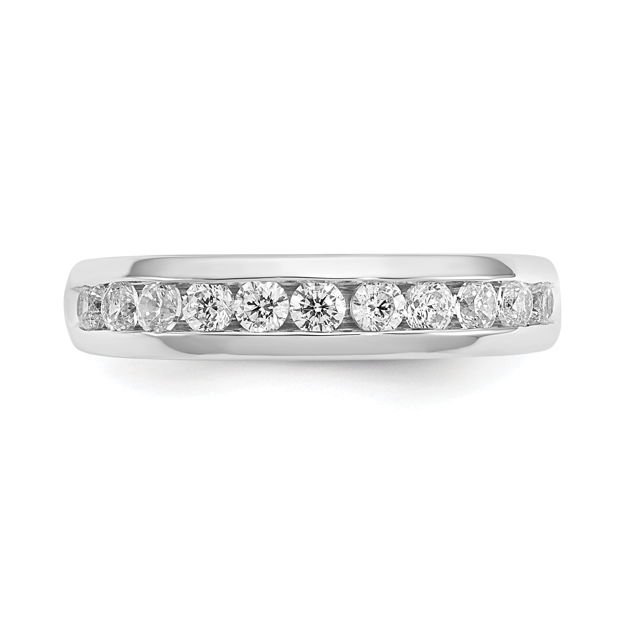 14K White Gold Lab Grown Diamond 11-Stone Channel Band