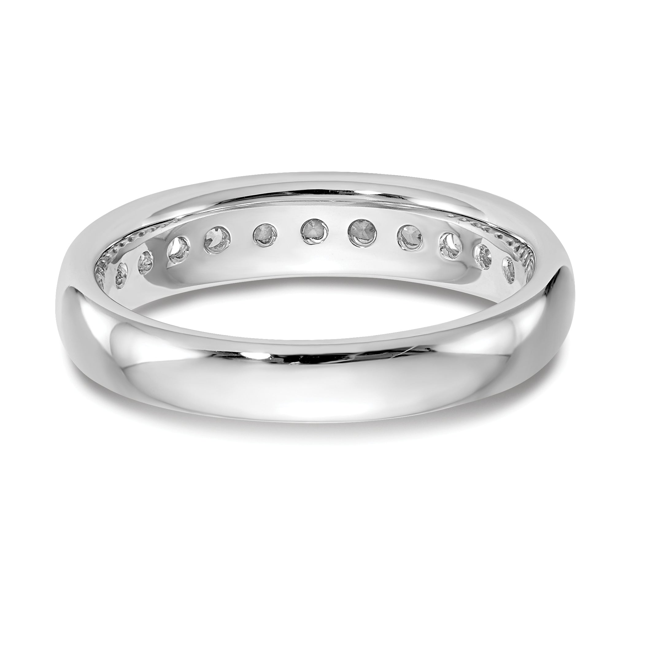 14K White Gold Lab Grown Diamond 11-Stone Channel Band