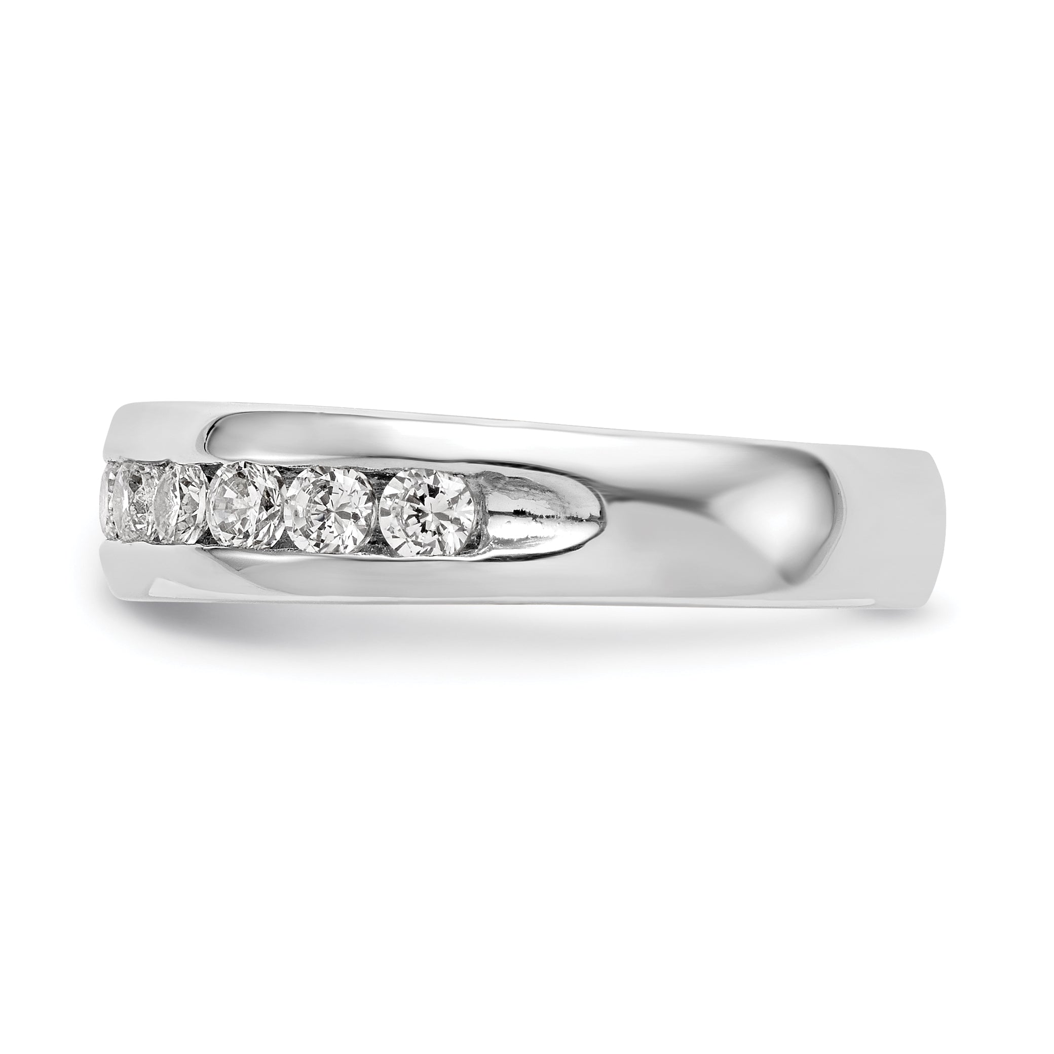 14K White Gold Lab Grown Diamond 11-Stone Channel Band