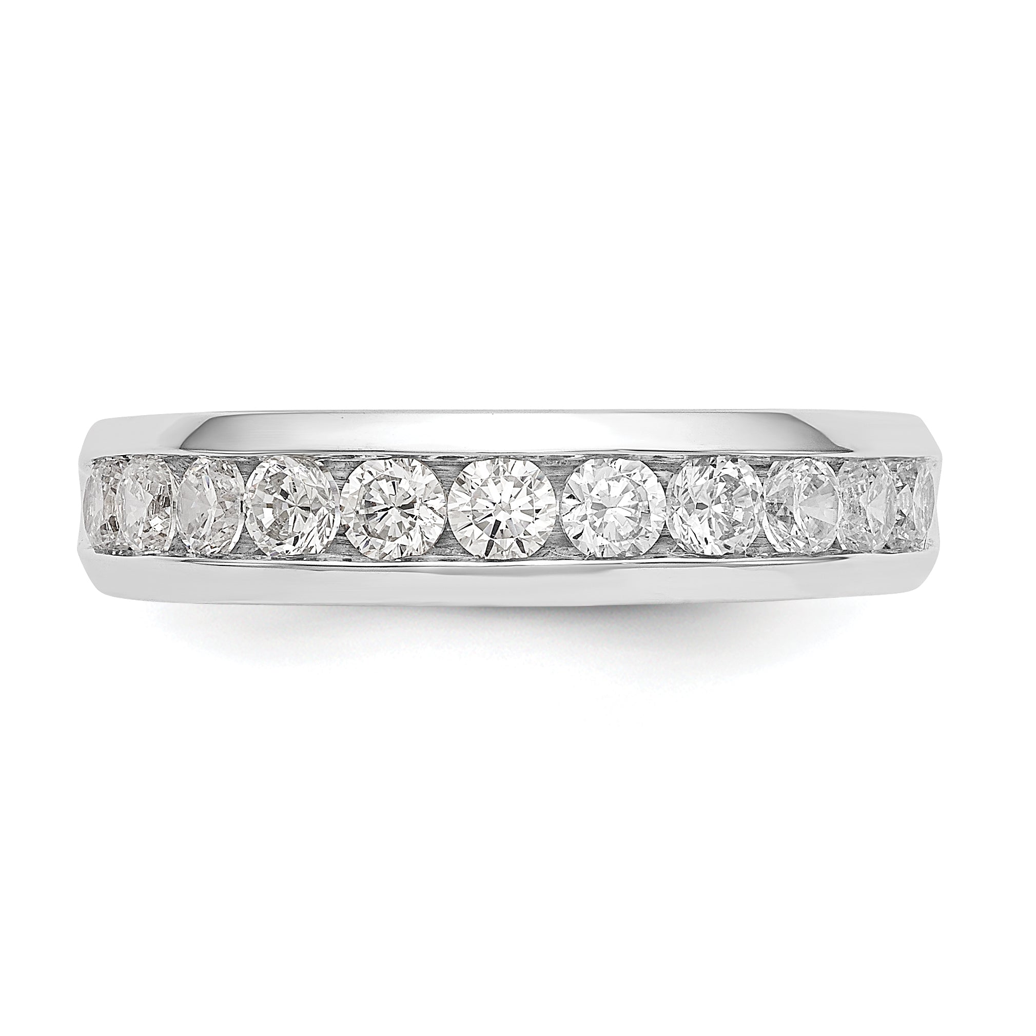 14K White Gold Lab Grown Diamond 11-Stone Channel Band