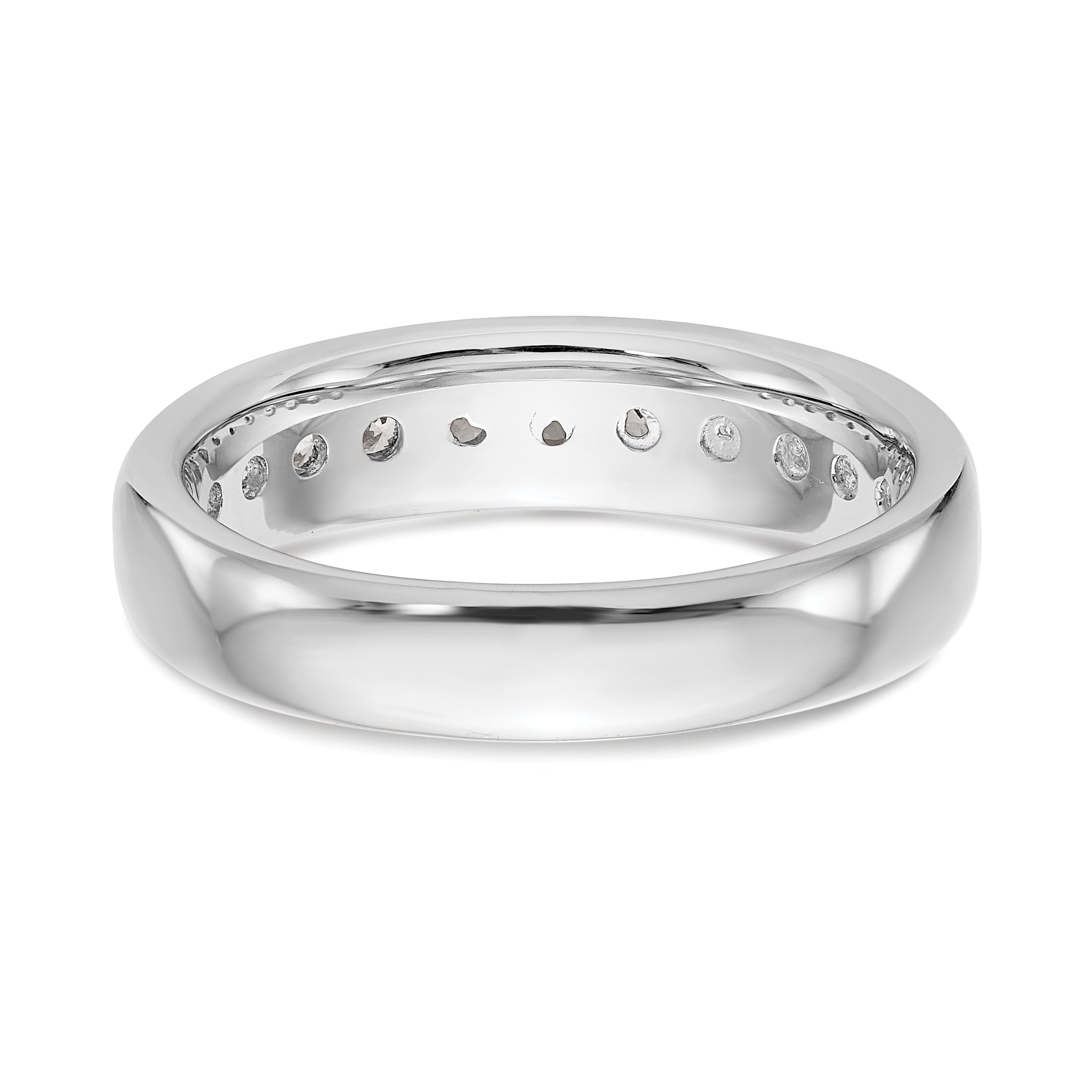 14K White Gold Lab Grown Diamond 11-Stone Channel Band