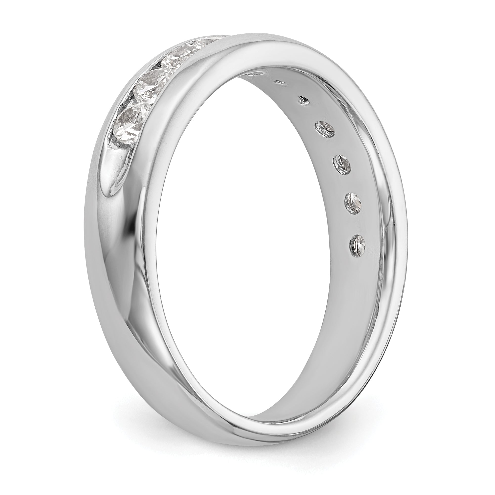 14K White Gold Lab Grown Diamond 11-Stone Channel Band