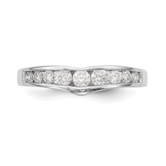 14k White Gold Channel-set 1/2 carat Diamond Contoured Complete Wedding Band