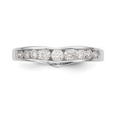 14K White Gold Channel-set 1/2 carat Diamond Contoured Complete Wedding Band