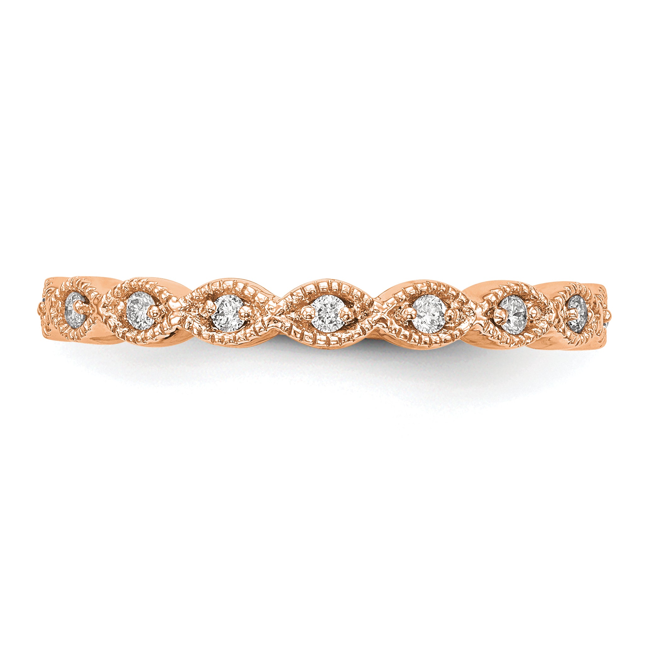 14K Rose Gold Lab Grown Diamond Band