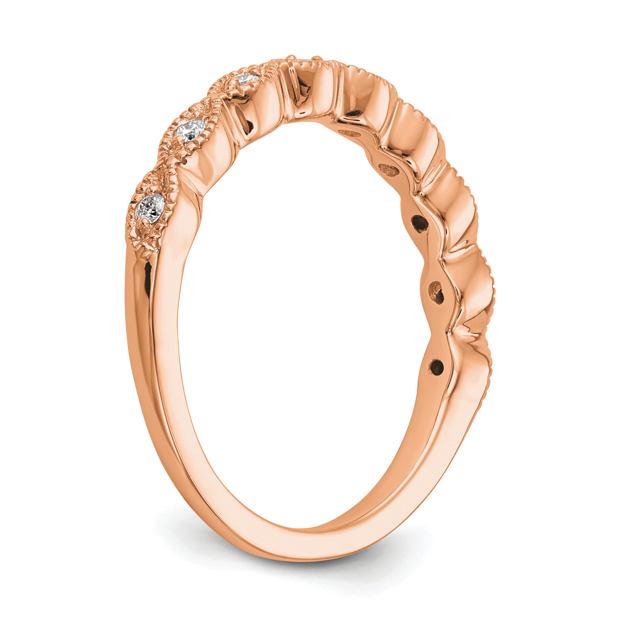 14K Rose Gold Lab Grown Diamond Band