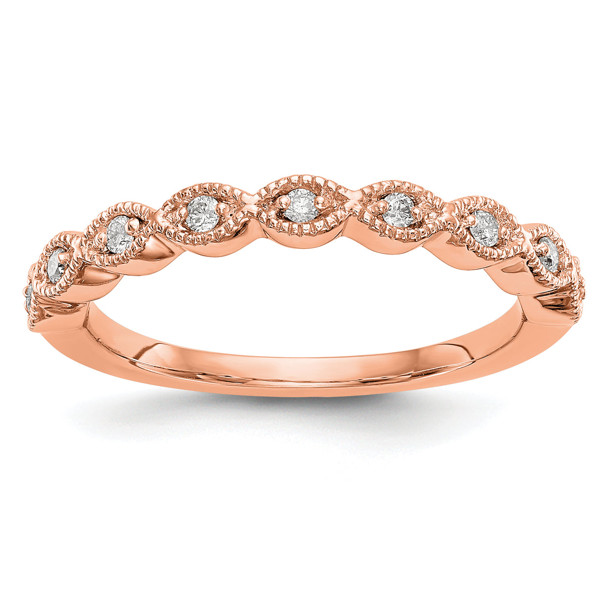 14K Rose Gold Lab Grown Diamond Band