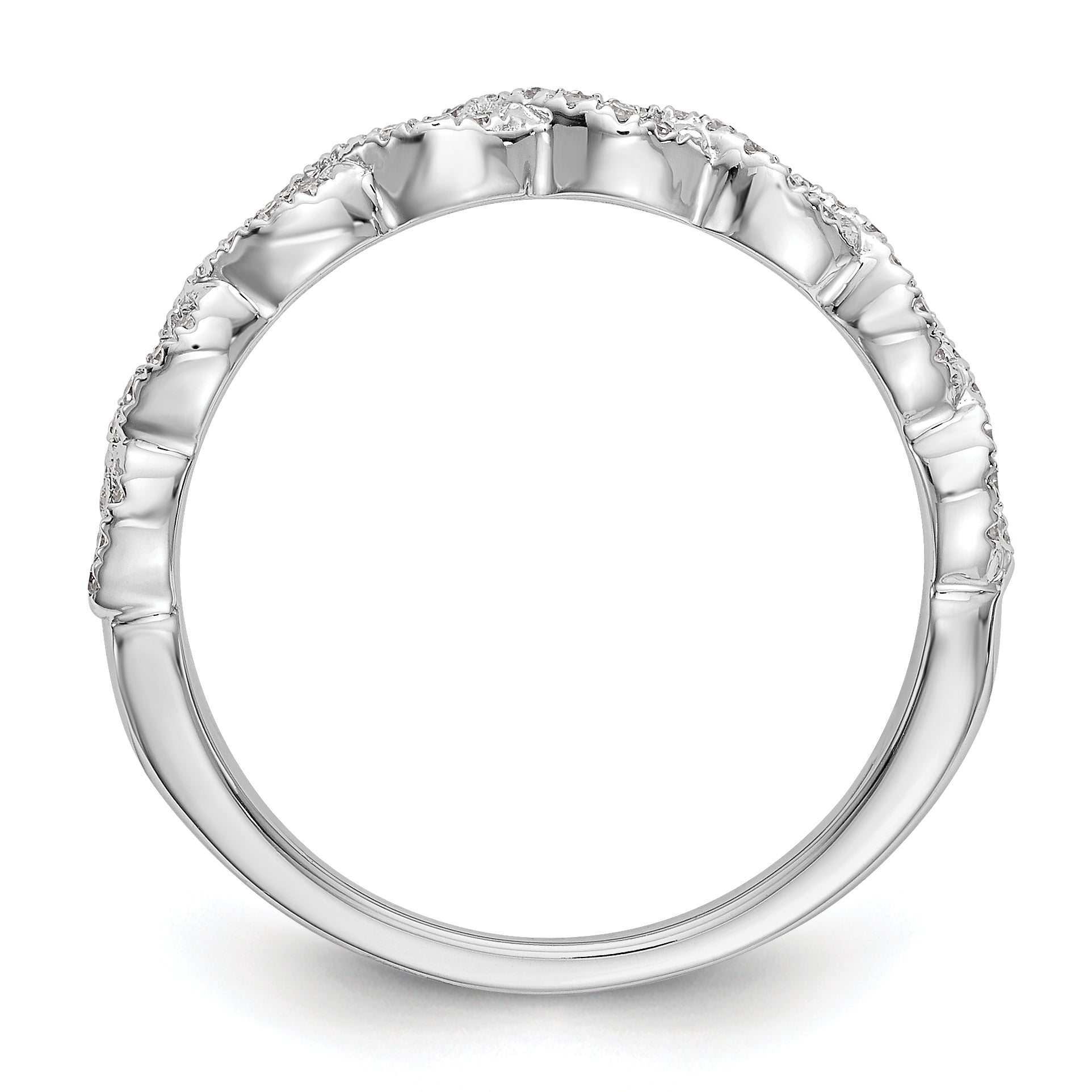 14K White Gold Diamond Band