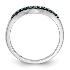 14K White Gold Blue & White Diamond Band