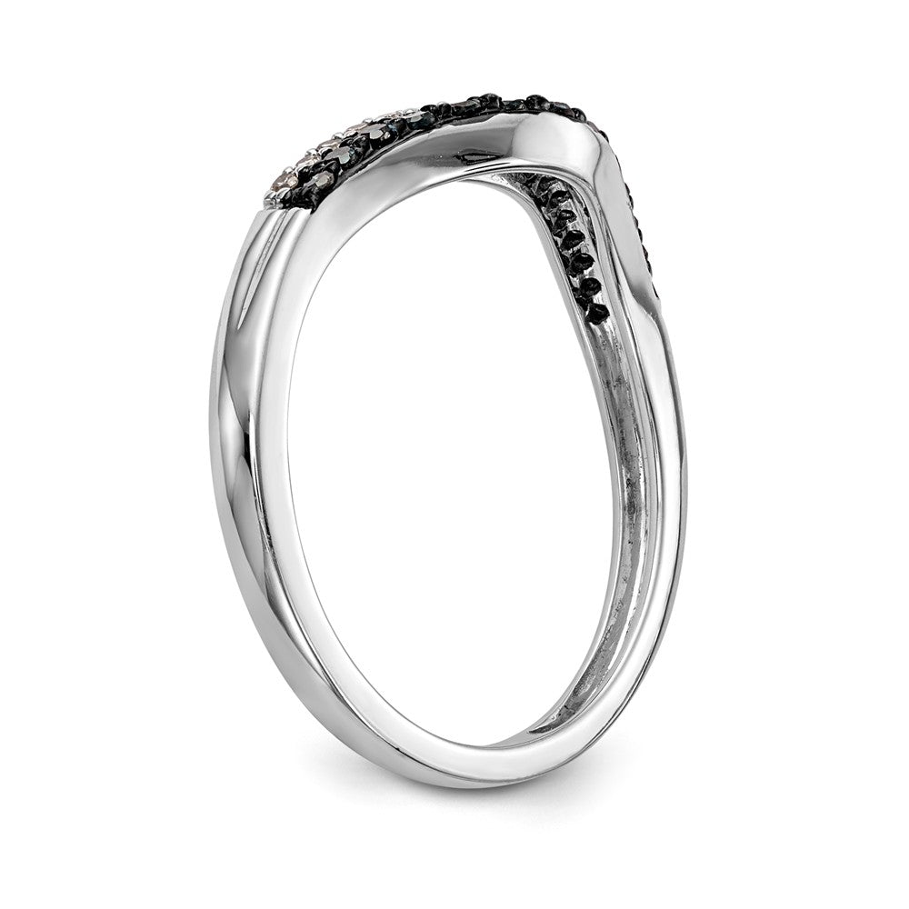 14K White Gold Blue & White Diamond Band