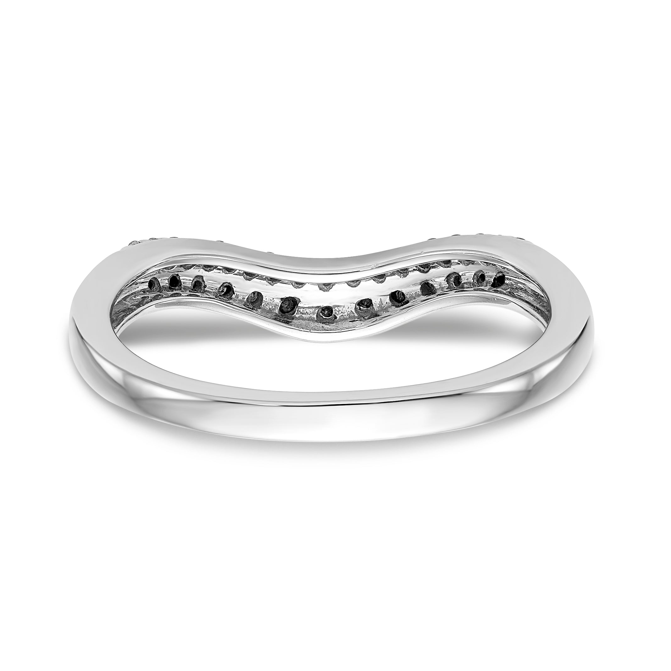 14K White Gold Black & White Diamond Band