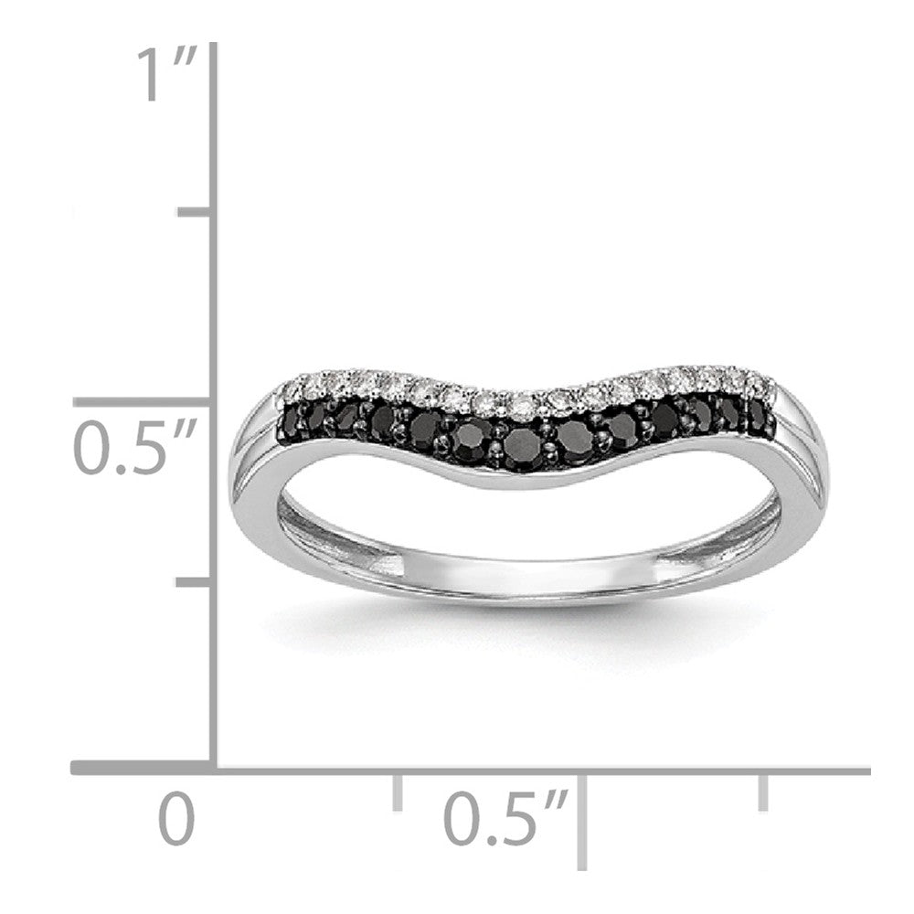 14K White Gold Black & White Diamond Band