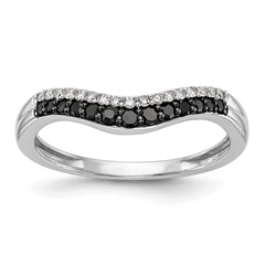 14K White Gold Black & White Diamond Band