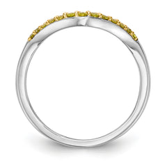 14K White Gold Yellow & White Diamond Band