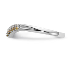 14K White Gold Yellow & White Diamond Band