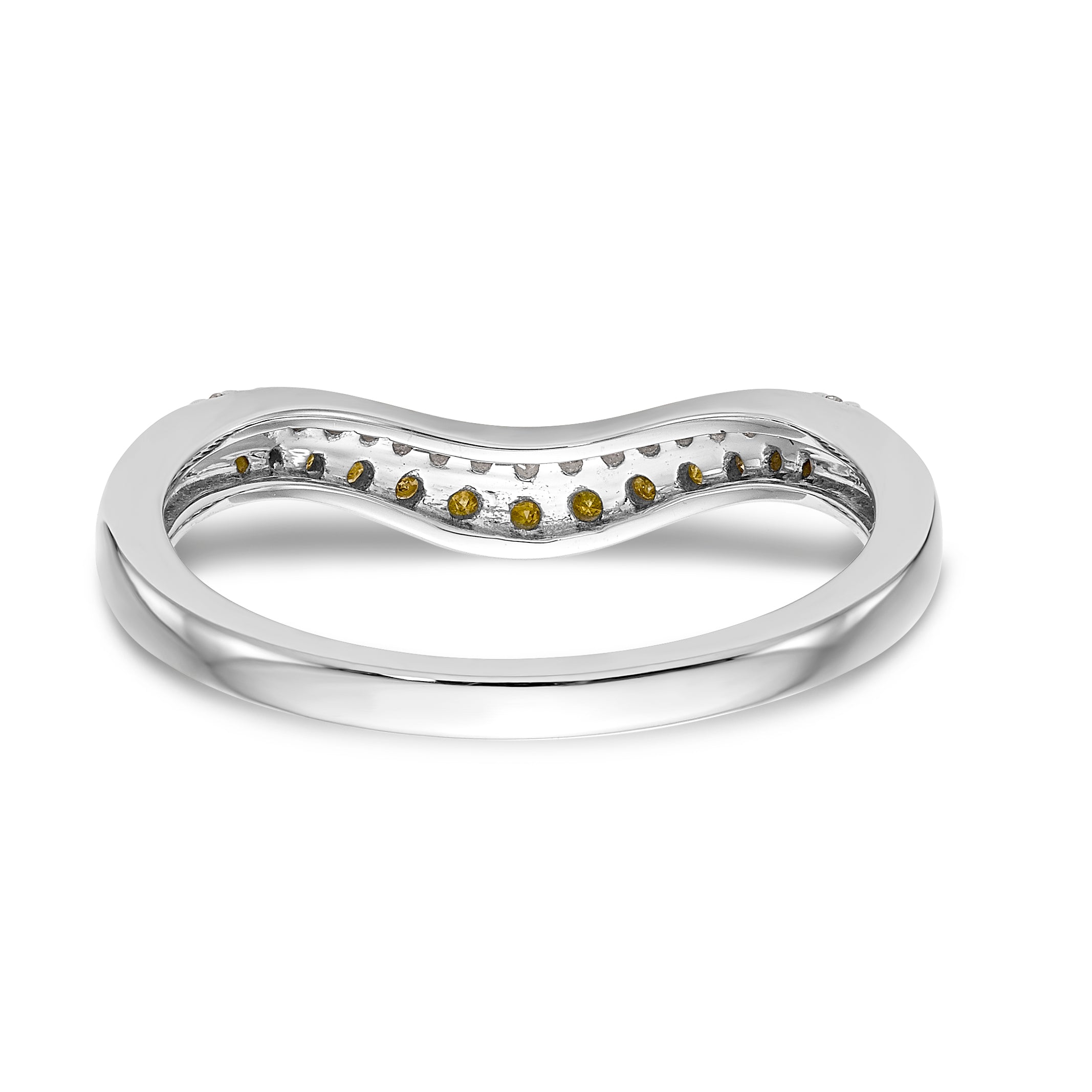 14K White Gold Yellow & White Diamond Band