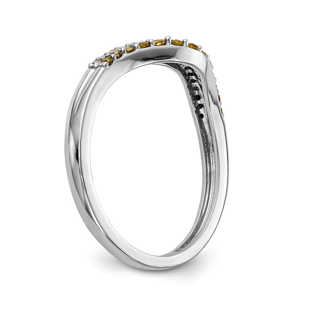 14K White Gold Yellow & White Diamond Band