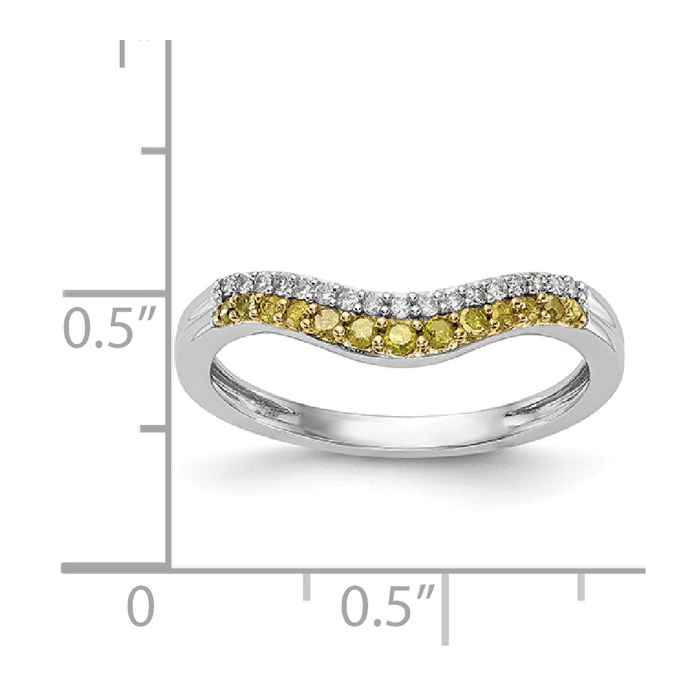 14K White Gold Yellow & White Diamond Band