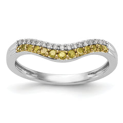 14K White Gold Yellow & White Diamond Band