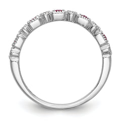 10k White Gold Diamond WithRuby Band