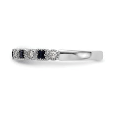 10K White Gold Diamond WithSapphire Band