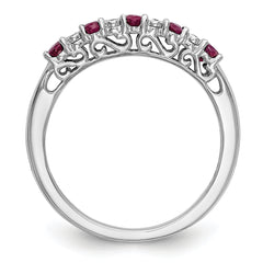 10k White Gold Diamond WithRuby Band