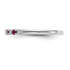 10k White Gold Diamond WithRuby Band