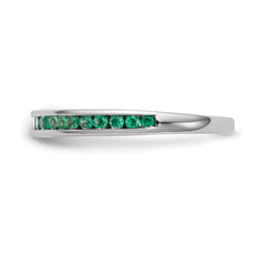 10K White Gold Emerald Band