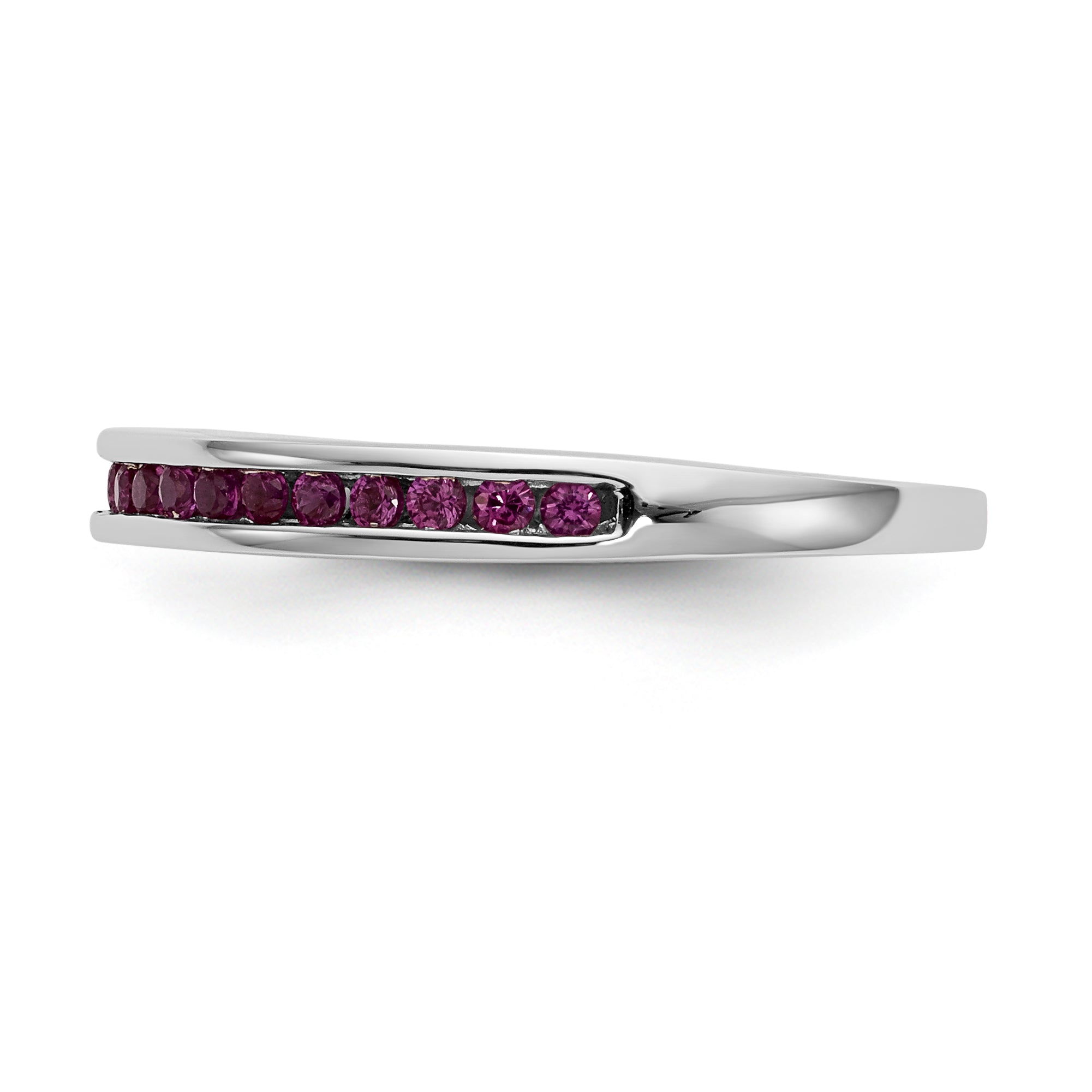 14K White Gold Ruby Band