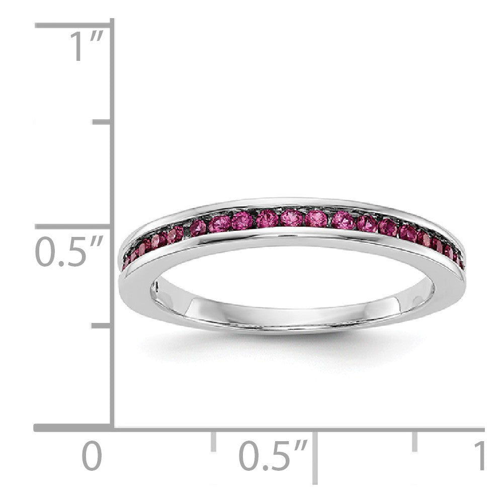 14K White Gold Ruby Band