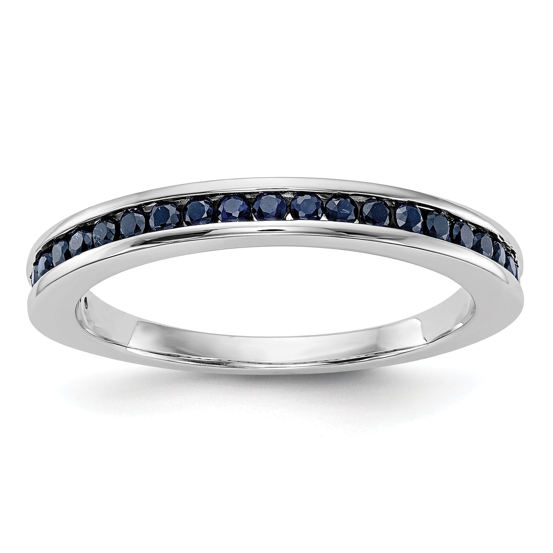 10K White Gold Sapphire Band