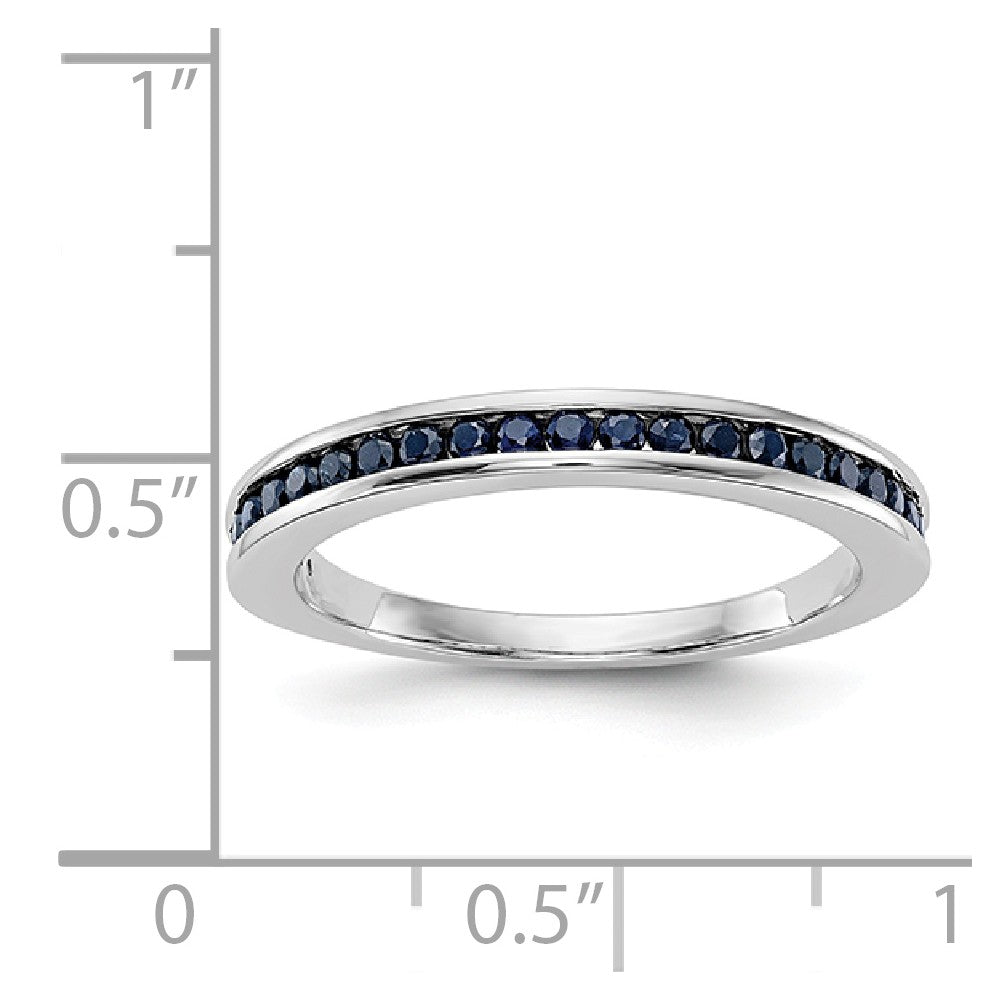 14K White Gold Sapphire Band