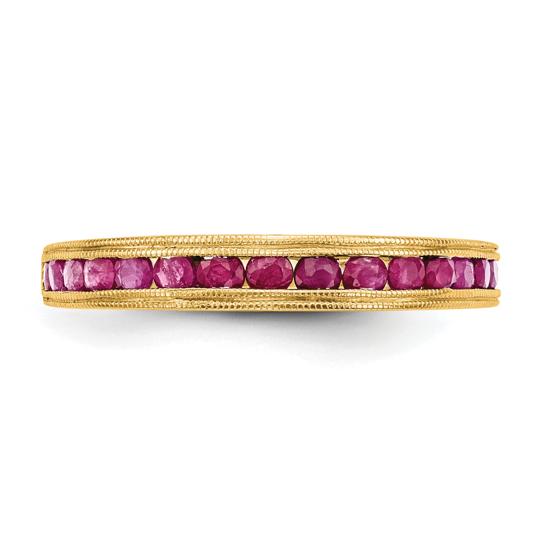 14k Yellow Gold Ruby Complete Channel Band