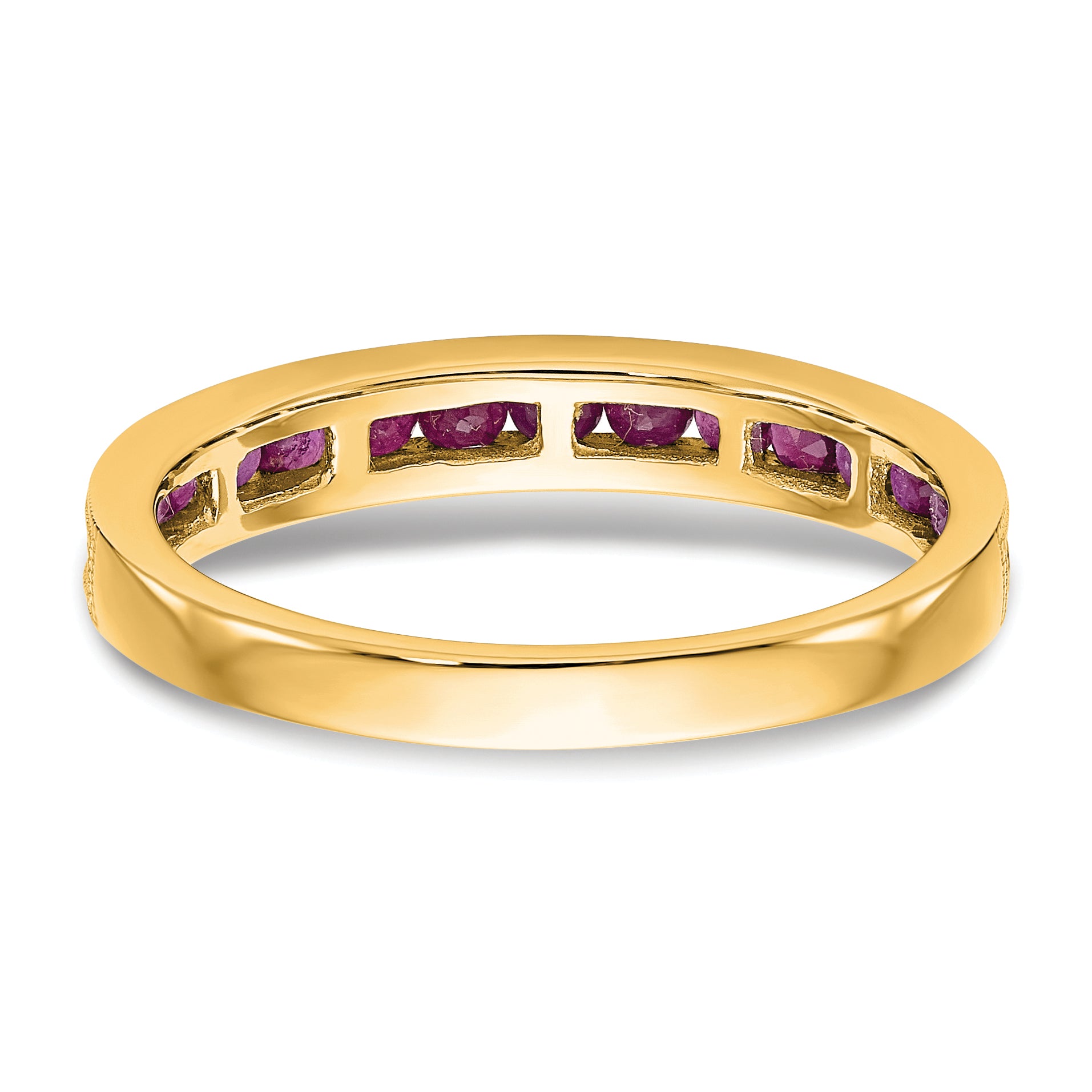 14k Yellow Gold Ruby Complete Channel Band