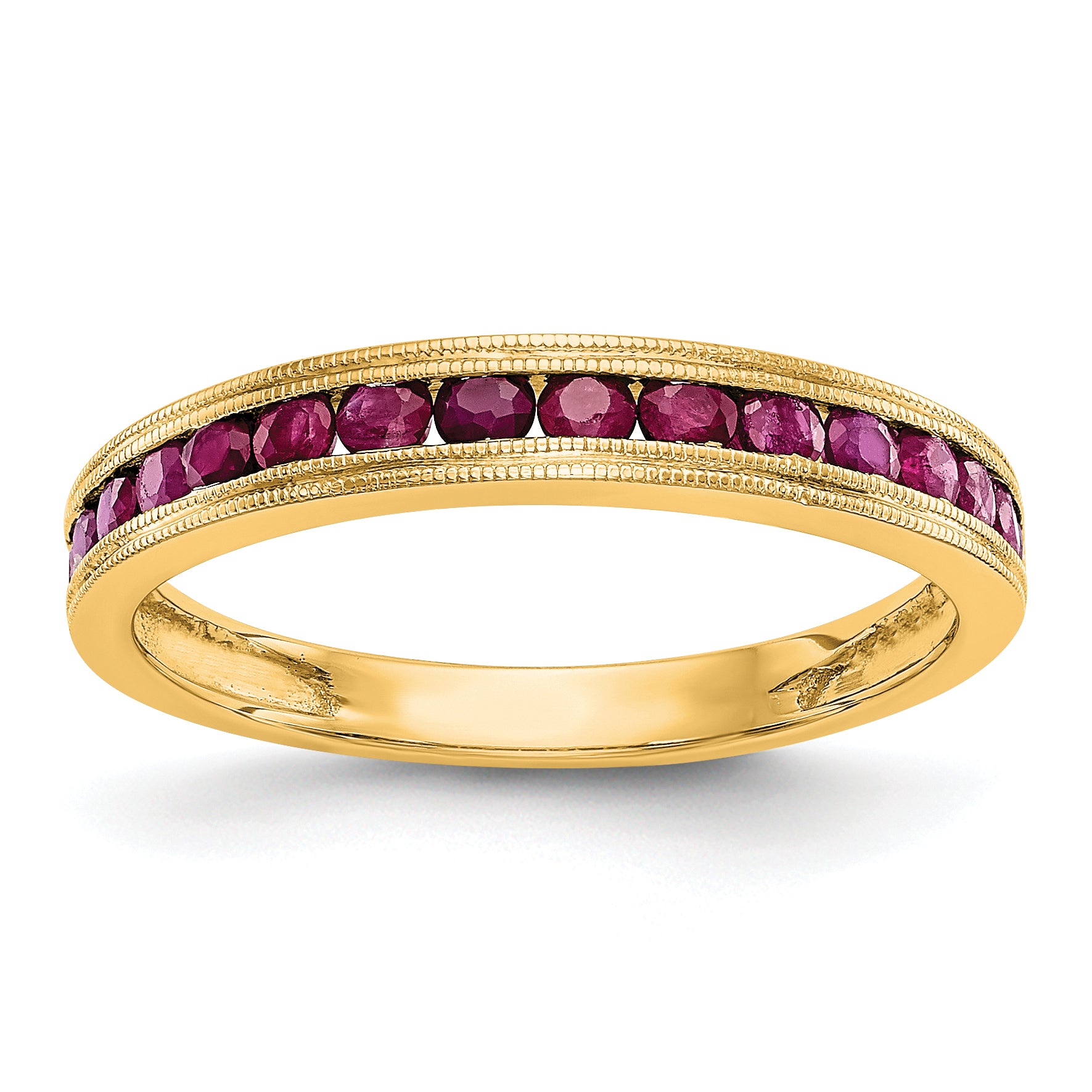 14k Yellow Gold Ruby Complete Channel Band