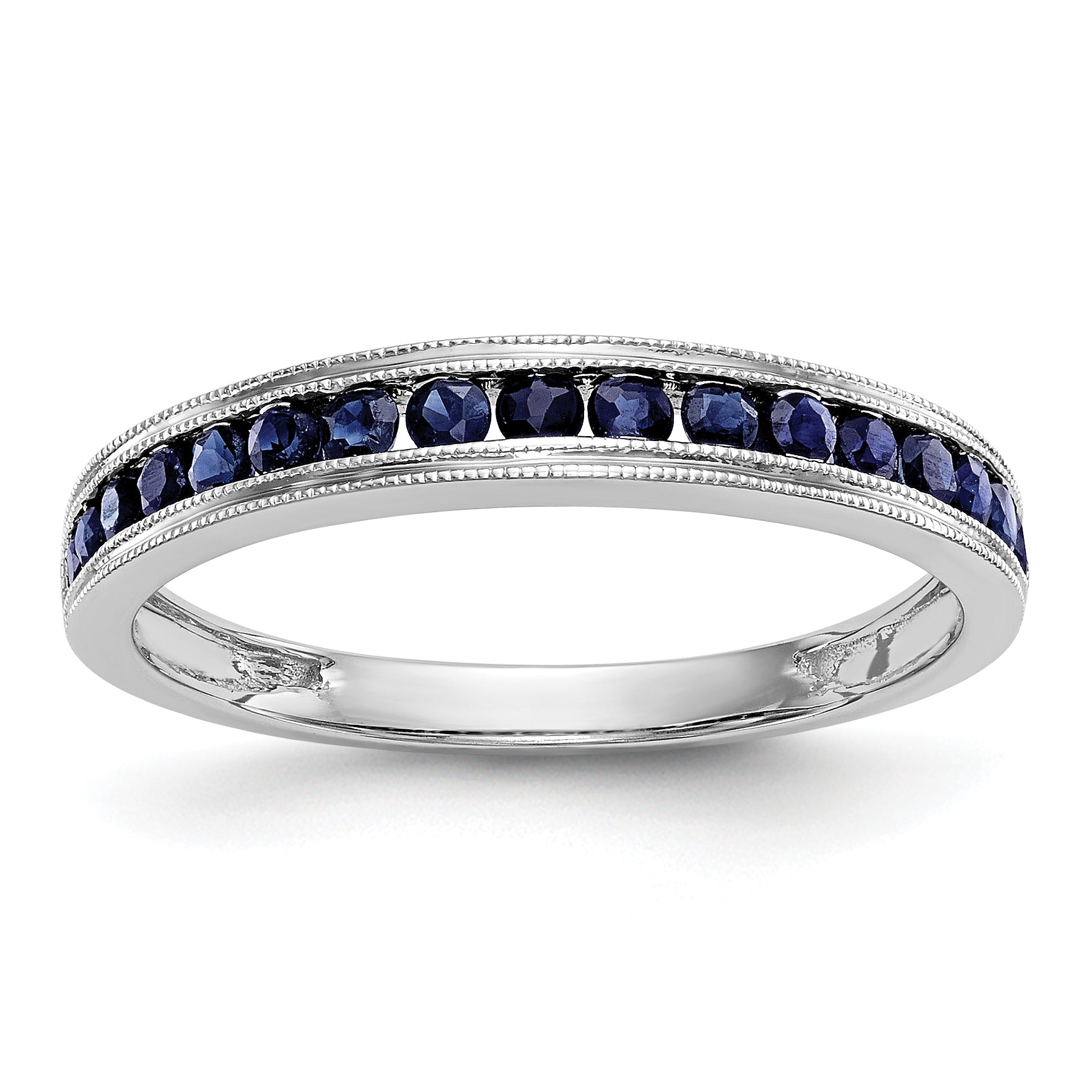 10K White Gold Blue Sapphire Band