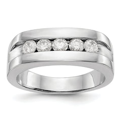 10K White Gold Lab Grown Diamond VS/SI GH, 5-Stone Men's Channel Ban