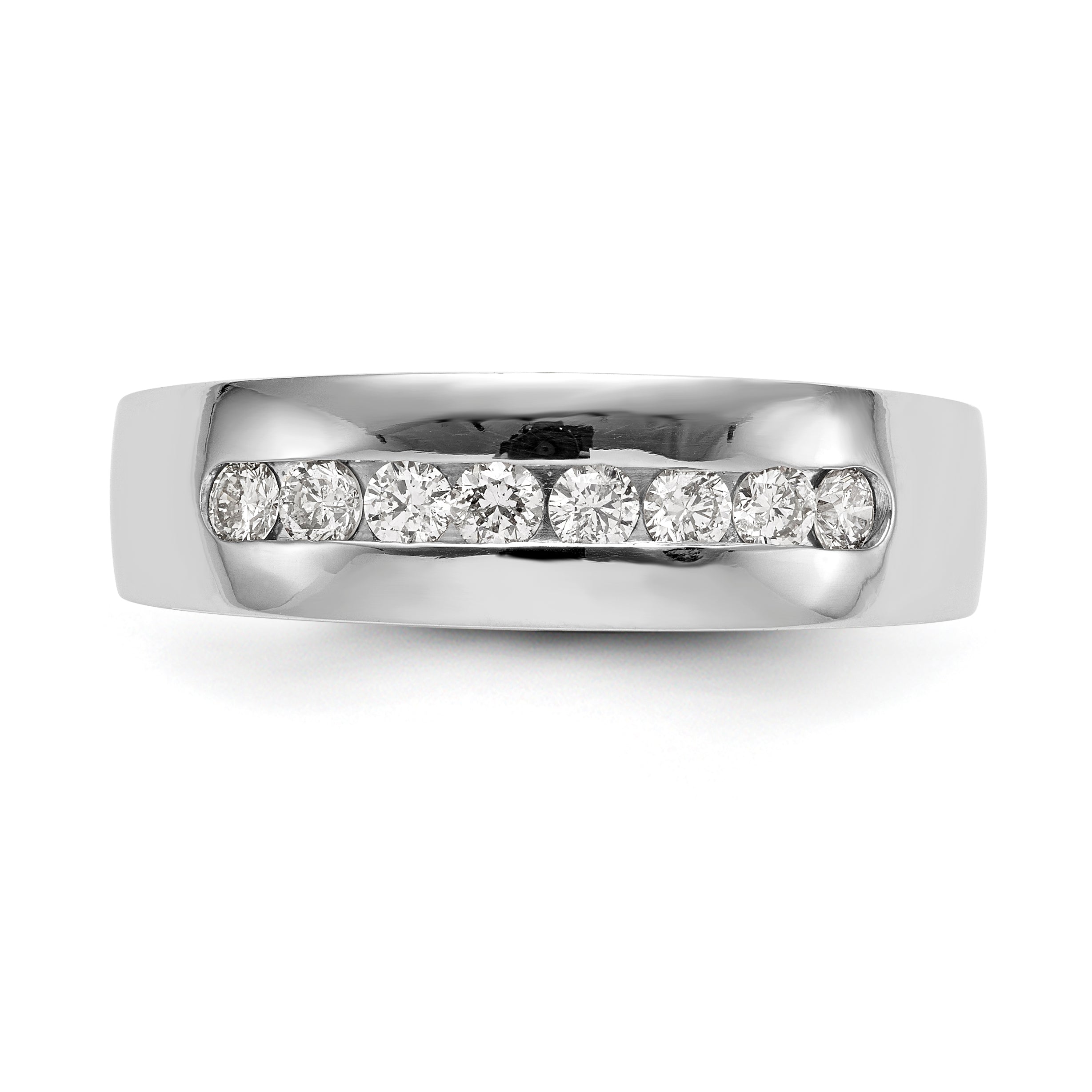 14K White Gold 8-Stone 1/2 carat Diamond Complete Men's Channel Band