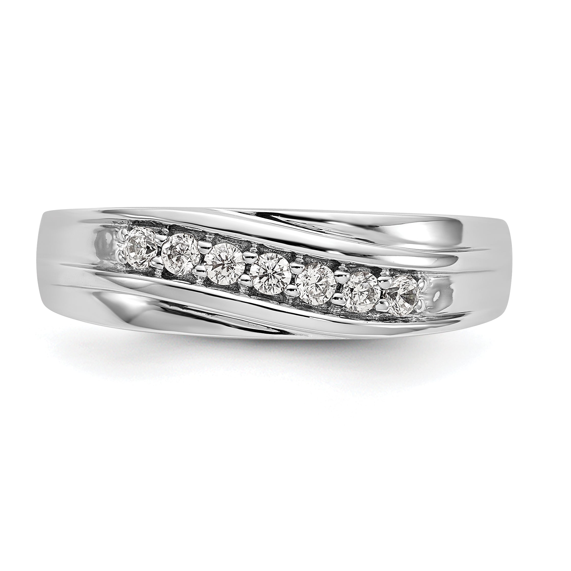 14K White Gold 7-Stone 1/4 carat Diamond Complete Men's Band