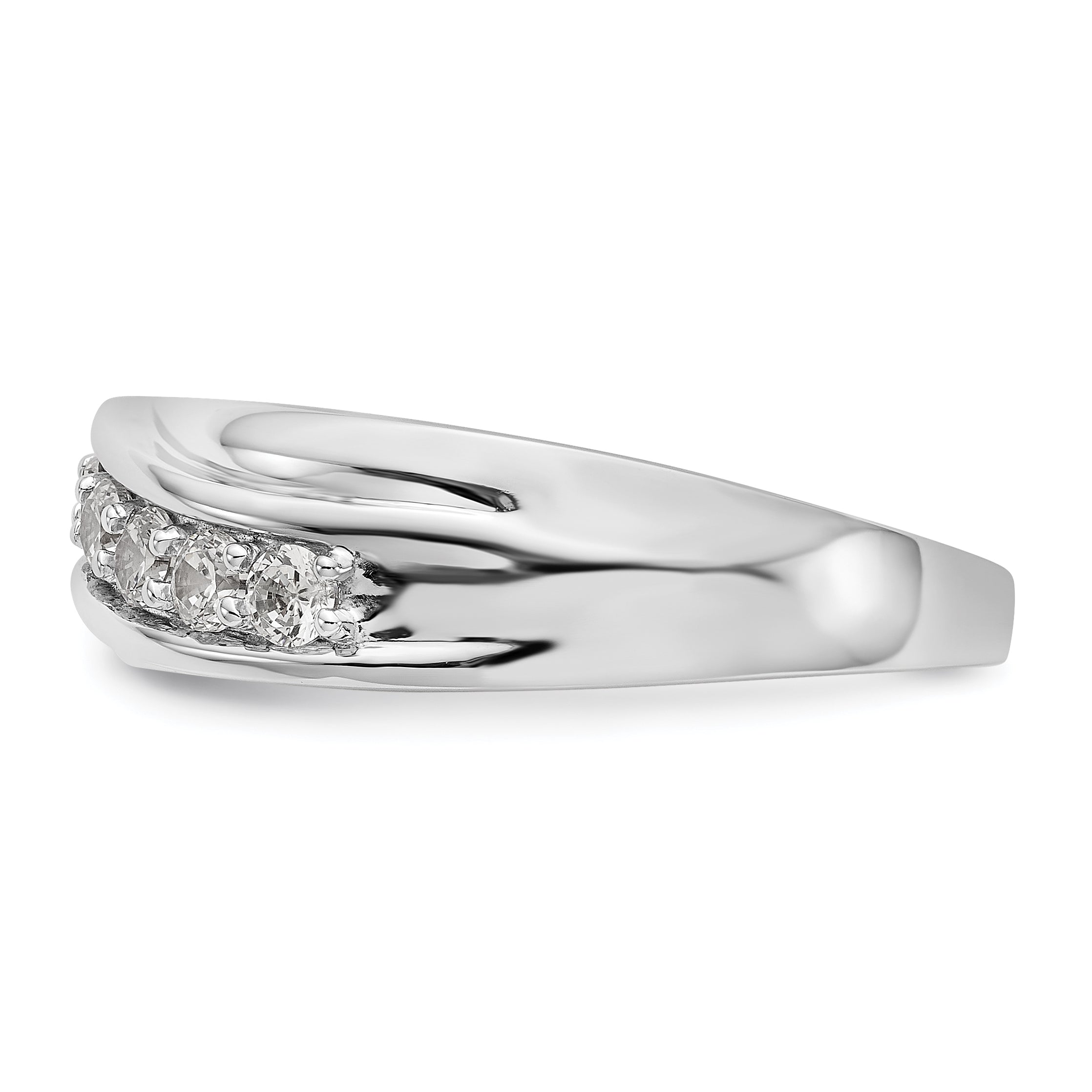 14K White Gold 7-Stone 1/2 carat Diamond Complete Men's Band