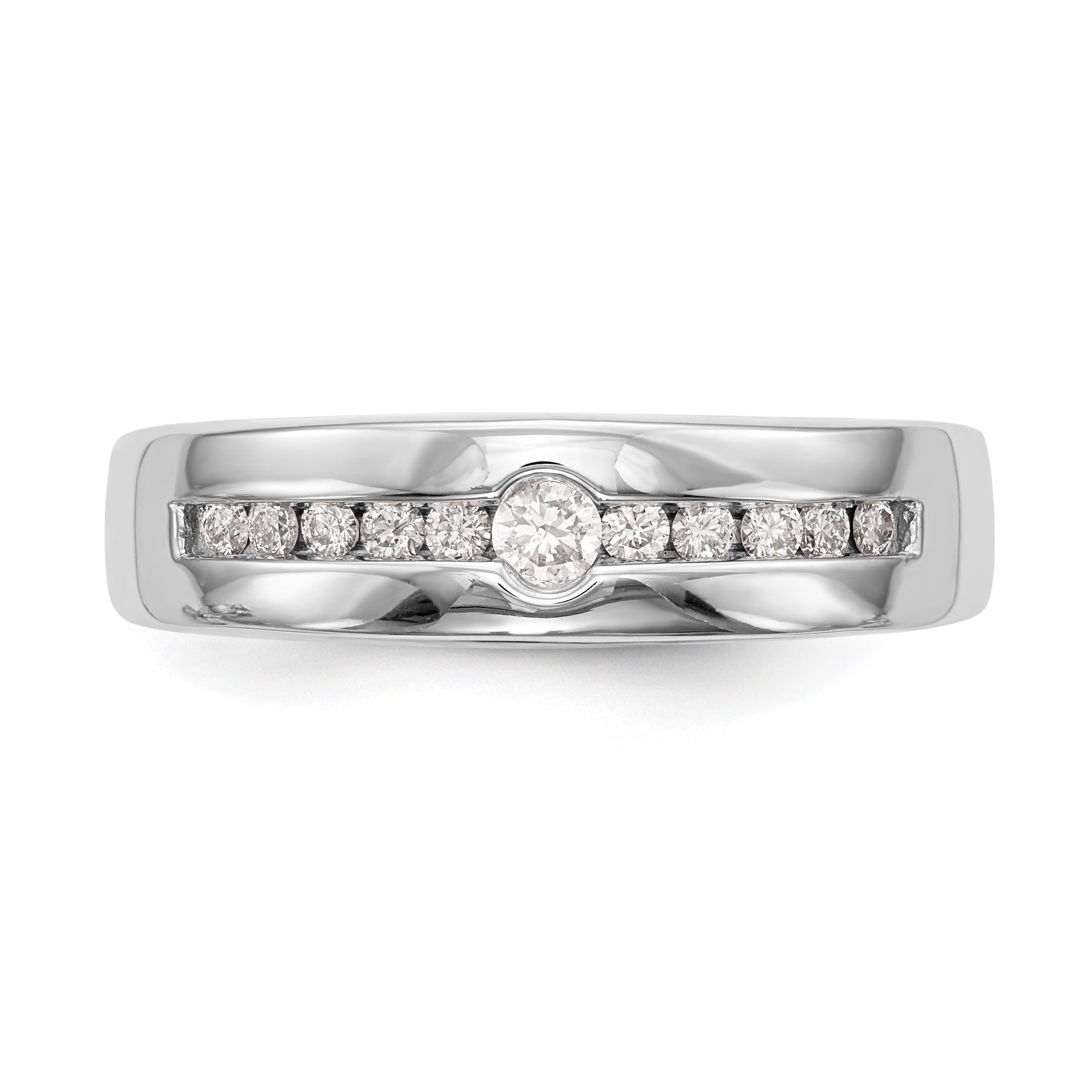 14K White Gold 1/4 carat Diamond Complete Men's Channel Band