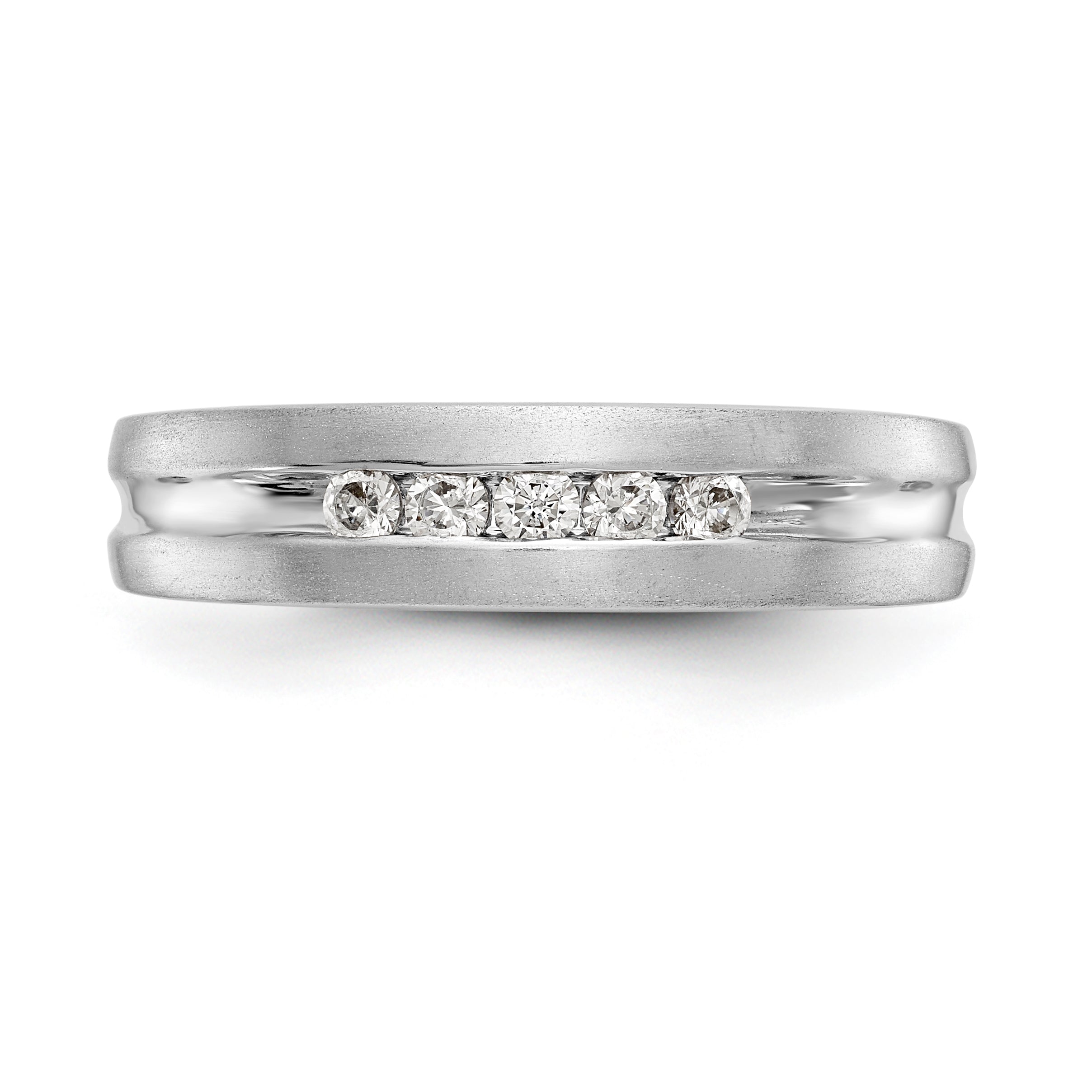 14K White Gold 5-Stone 1/4 carat Diamond Complete Men's Channel Band