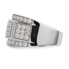 14K White Gold Pave 2 carat Diamond Complete Men's Band