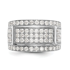 14K White Gold Pave 2 carat Diamond Complete Men's Band